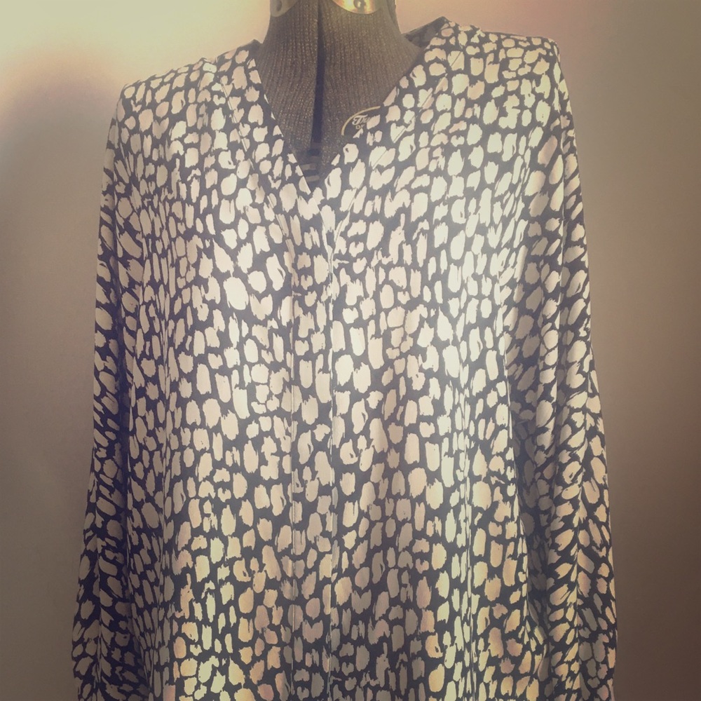 Mango printed V-neck blouse